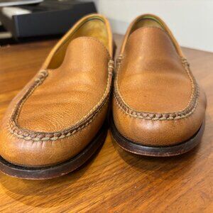Polo Ralph Lauren Tan Grain Leather Loafers – US 10.5D – Soft Patina, Rubber-Gri